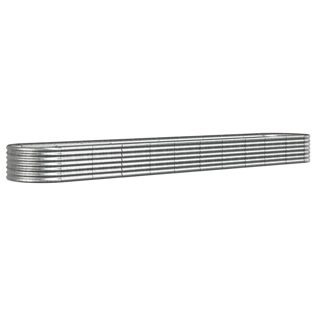vidaXL Ζαρντινιέρα Ασημί 440x80x36 εκ. Ατσάλι με Ηλεκτρ. Βαφή Πούδρας