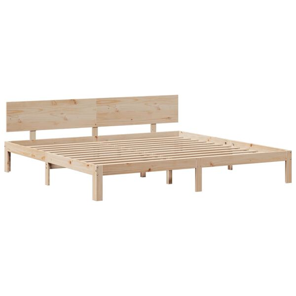 vidaXL Κρεβάτι Βιβλιοθήκη Χωρίς Στρώμα 180x200 εκ Μασίφ Ξύλο Πεύκου