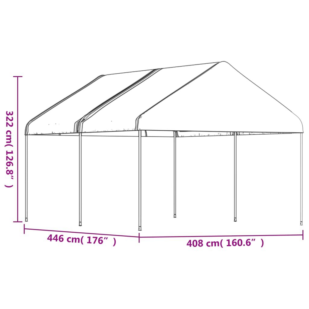 vidaXL Κιόσκι με Τέντα Λευκό 4,46 x 4,08 x 3,22 μ. από Πολυαιθυλένιο