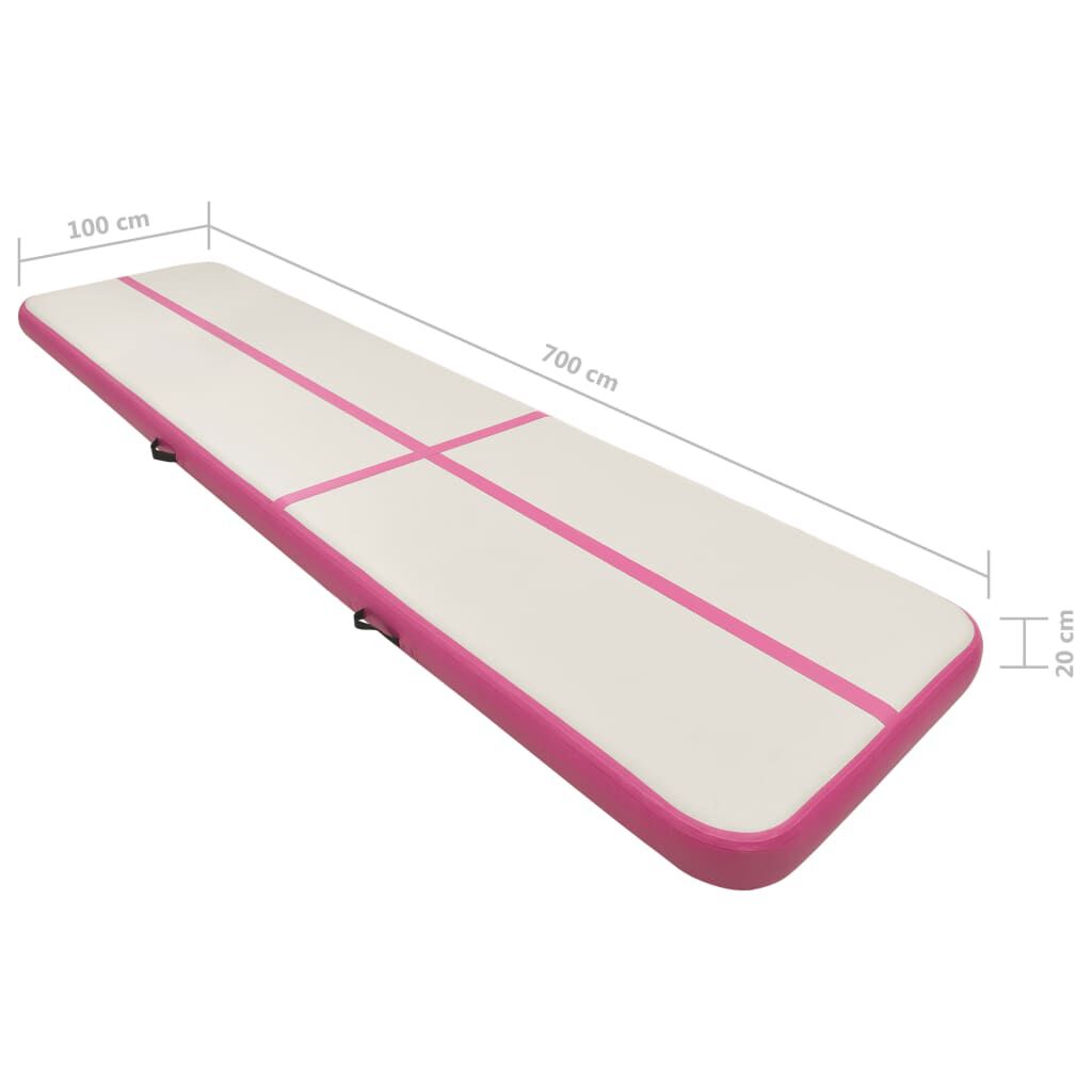 vidaXL Στρώμα Ενόργανης Φουσκωτό Ροζ 700 x 100 x 20 εκ. PVC με Τρόμπα