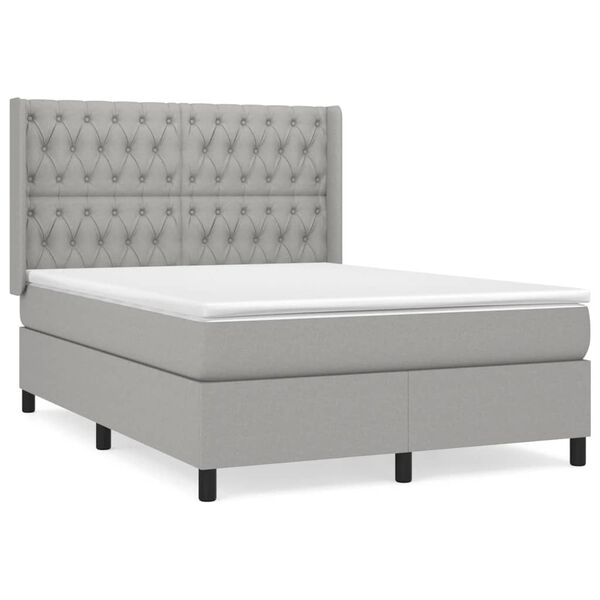 vidaXL &Kappa;&rho;&epsilon;&beta;ά&tau;&iota; Boxspring &mu;&epsilon; &Sigma;&tau;&rho;ώ&mu;&alpha; &Alpha;&nu;&omicron;&iota;&chi;&tau;ό &Gamma;&kappa;&rho;&iota; 140x190 &epsilon;&kappa;. &Upsilon;&phi;&alpha;&sigma;&mu;ά&tau;&iota;&nu;&omicron;