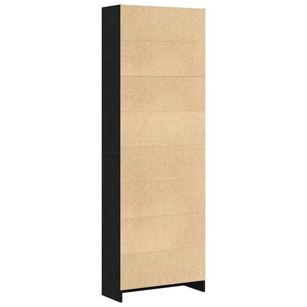vidaXL Βιβλιοθήκη Μαύρη δρυς 60 x 24 x 176 εκ Επεξεργασμένο ξύλο