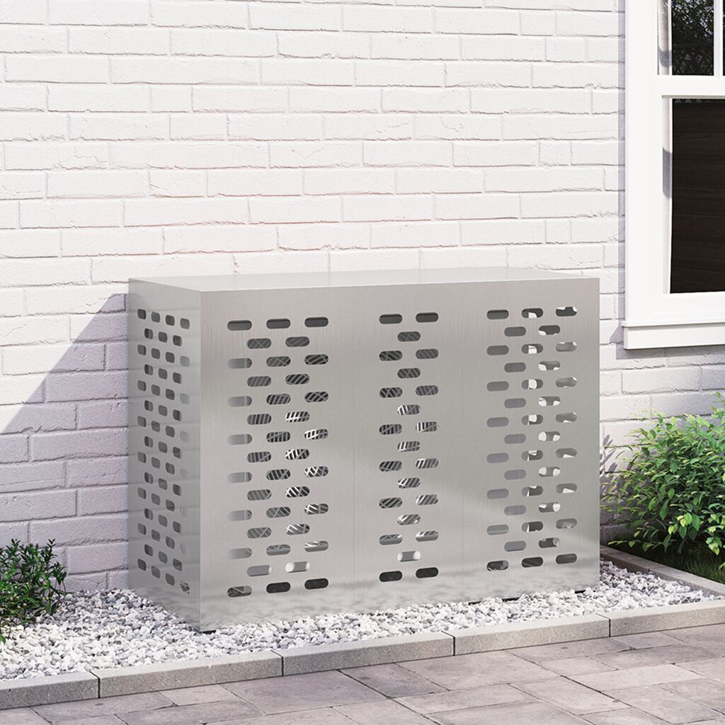 vidaXL Κάλυμμα Κλιματιστικού 110x50x80 εκ Ανοξείδωτο Ατσάλι