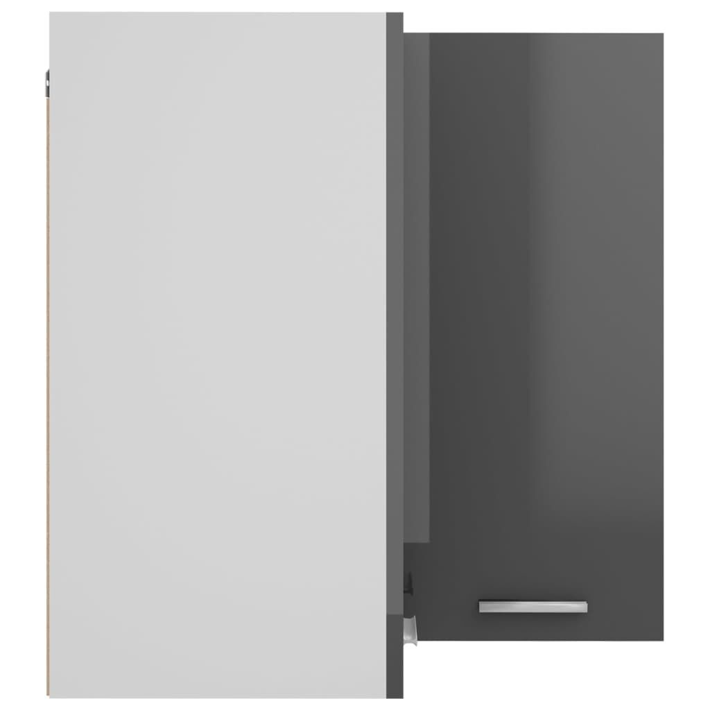 vidaXL Ντουλάπι Γωνία Κρεμαστό Lyon Γυαλ. Γκρι 57x57x60εκ. από