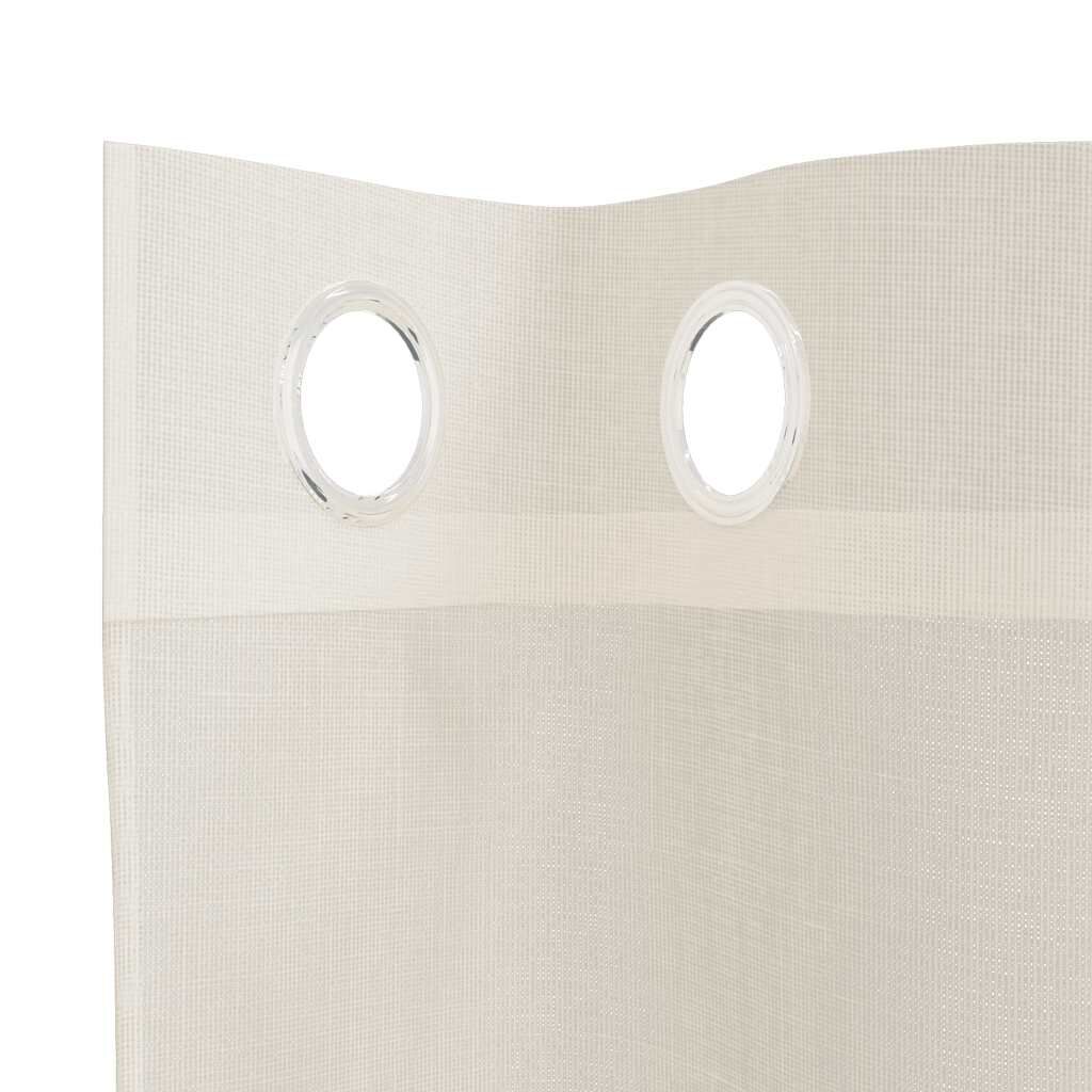 vidaXL Κουρτίνες Voile με ροδέλες 2 τεμάχια Κρεμ 140x140 εκ.