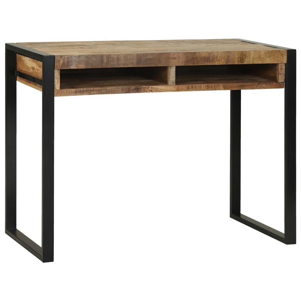 vidaXL Γραφείο με ράφι Καφέ 100 x 50 x 75 cm Μασίφ ξύλο μάνγκο