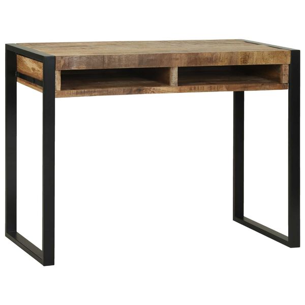 vidaXL Γραφείο με ράφι Καφέ 100 x 50 x 75 cm Μασίφ ξύλο μάνγκο