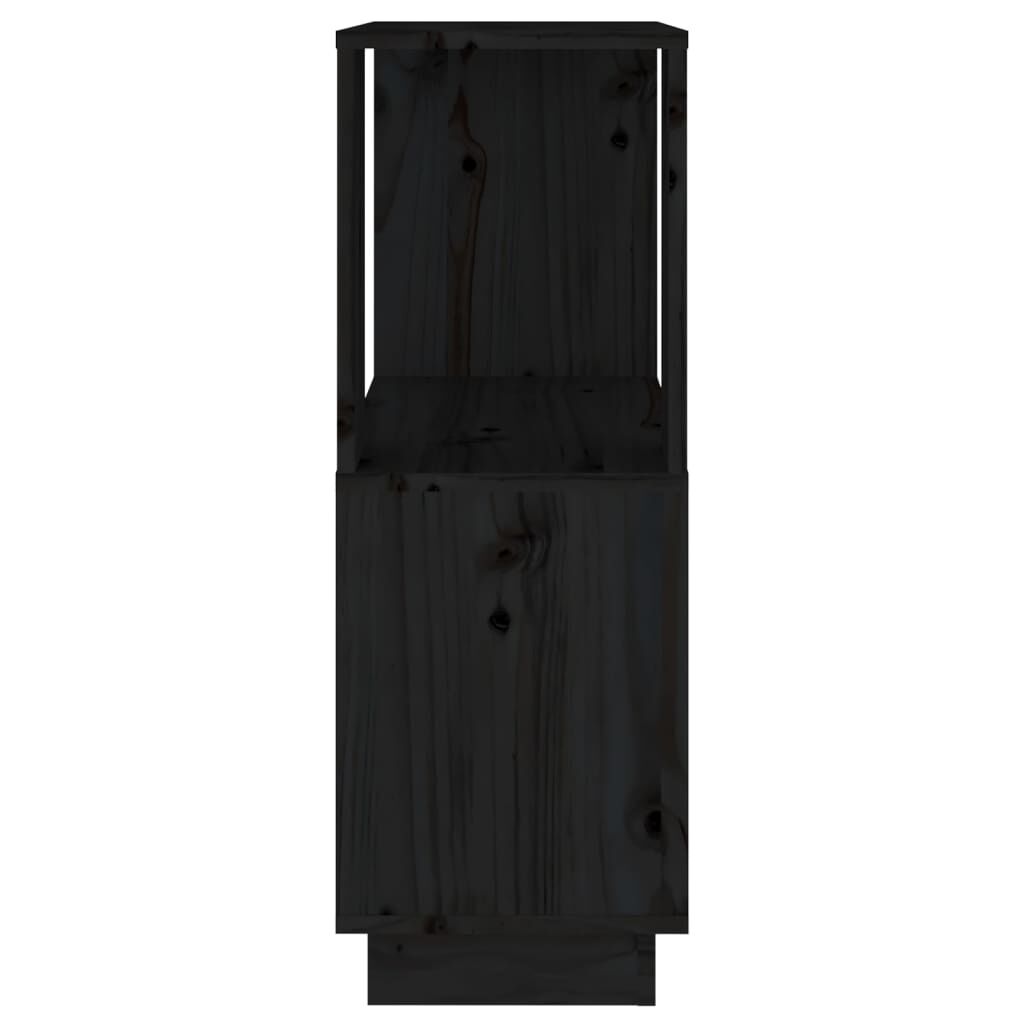 vidaXL Βιβλιοθήκη/Διαχωριστικό Χώρου Μαύρο 51x25x70 εκ. Μασίφ Πεύκο