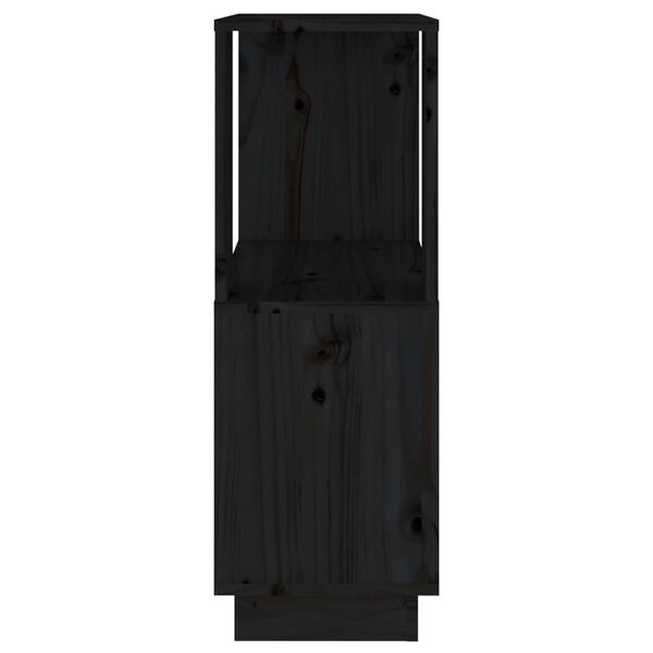 vidaXL Βιβλιοθήκη/Διαχωριστικό Χώρου Μαύρο 51x25x70 εκ. Μασίφ Πεύκο