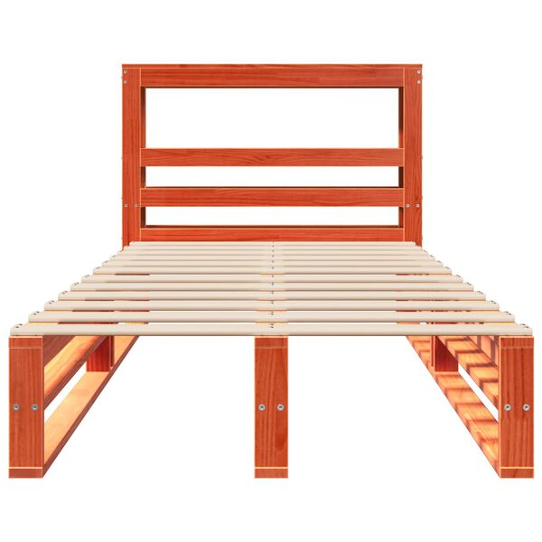 vidaXL Σκελετός Κρεβ. Χωρίς Στρώμα Καφέ Κεριού 90x190 εκ Μασίφ Πεύκο