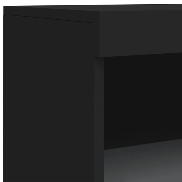 vidaXL Μπουφέδες με Φώτα LED 3 τεμ. Μαύροι από Επεξεργασμένο Ξύλο