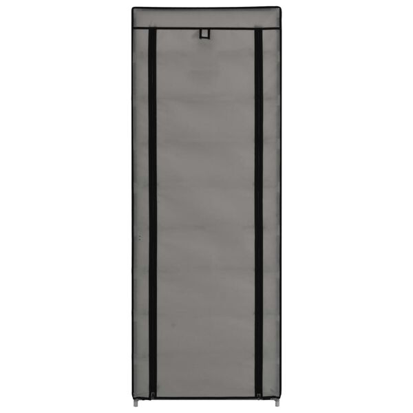 vidaXL Παπουτσοθήκη με Κάλυμμα Γκρι 57 x 29 x 162 εκ. Υφασμάτινη