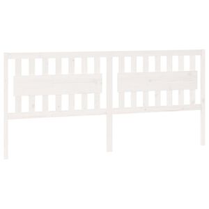 vidaXL Κεφαλάρι κρεβατιού Λευκό 205,5x4x100 εκ. από Μασίφ Ξύλο Πεύκου