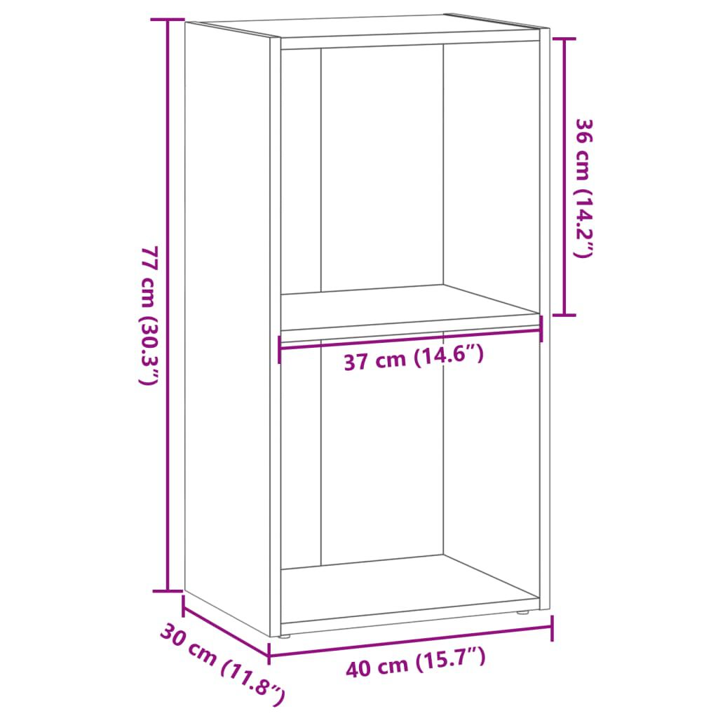 vidaXL Βιβλιοθήκη Γκρι Sonoma 40x30x77 εκ. από Επεξεργασμένο Ξύλο