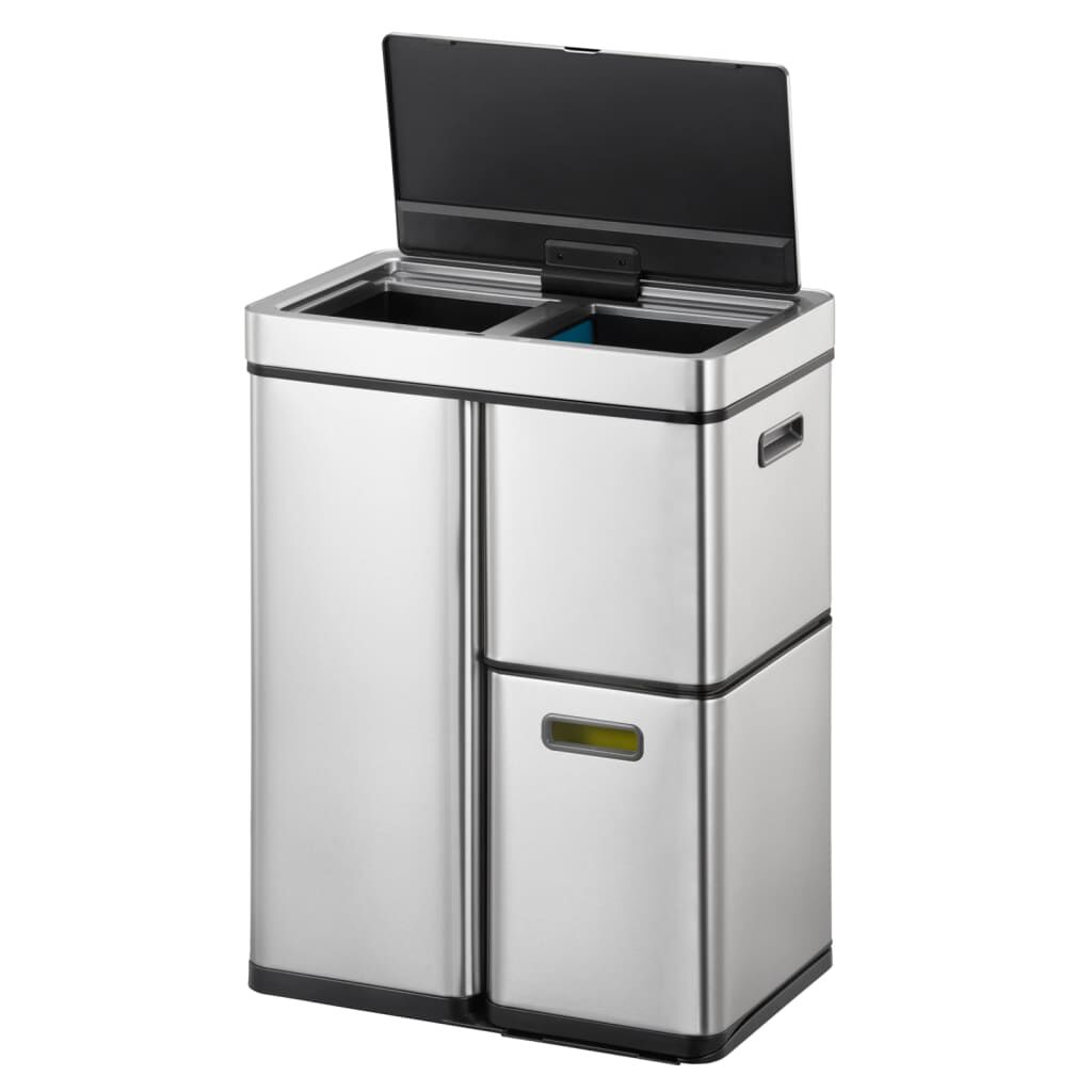 EKO Κάδος με Αισθητήρα Mirage Plus Ματ Ασημί 1x30 Λίτρα + 2x15 Λίτρα