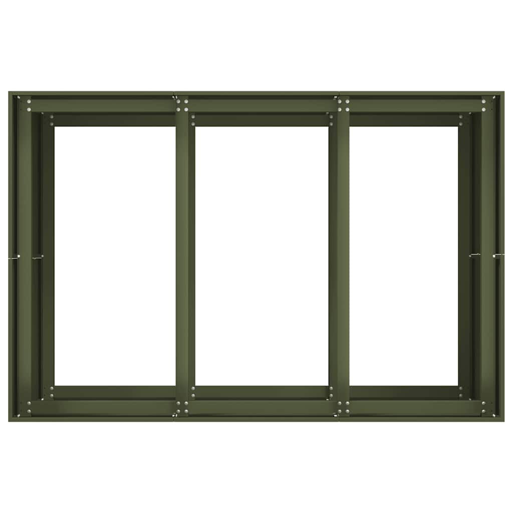 vidaXL Ζαρντινιέρα Λαδί 120x80x80 εκ. από Χάλυβα