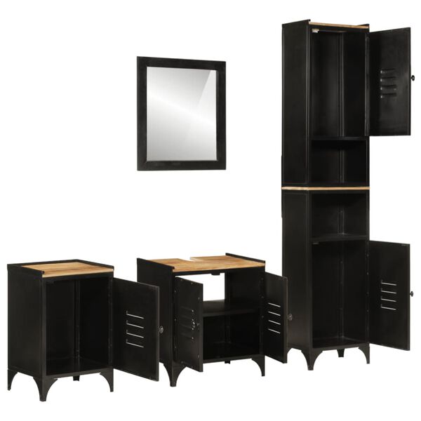 vidaXL Έ&pi;&iota;&pi;&lambda;&alpha; &Mu;&pi;ά&nu;&iota;&omicron;&upsilon; &Sigma;&epsilon;&tau; 4 &Tau;&epsilon;&mu;&alpha;&chi;ί&omega;&nu; &alpha;&pi;ό &Sigma;ί&delta;&eta;&rho;&omicron; &kappa;&alpha;&iota; &Mu;&alpha;&sigma;ί&phi; &Xi;ύ&lambda;&omicron; &Mu;ά&nu;&gamma;&kappa;&omicron;