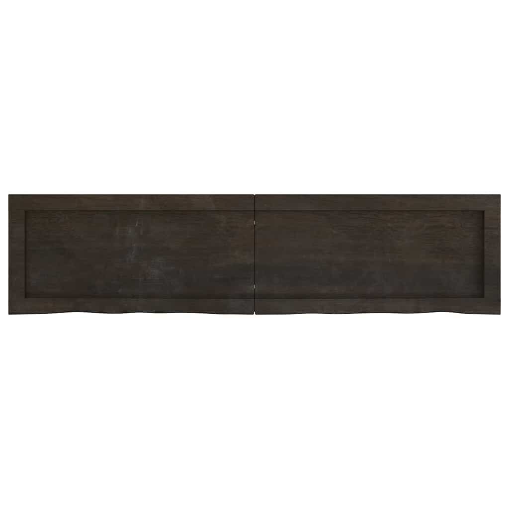 vidaXL Ράφι Τοίχου Σκούρο Καφέ 120x30x(2-6) εκ. Επεξ. Μασίφ Ξύλο Δρυός