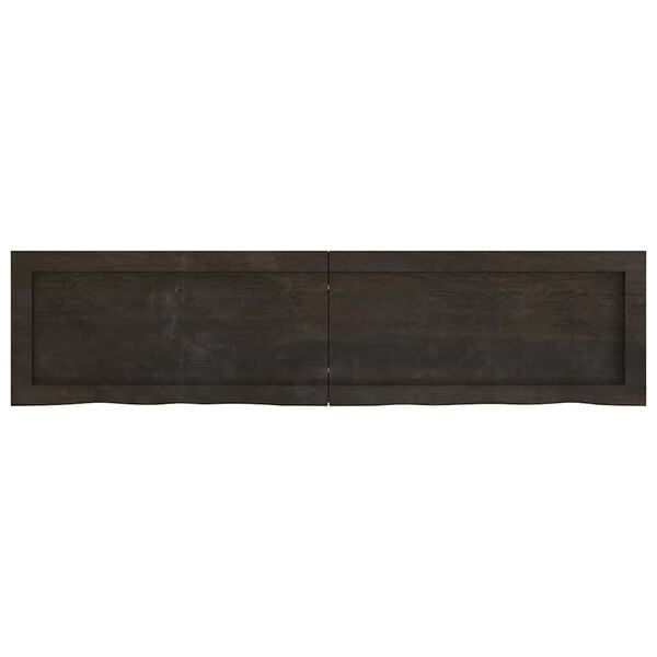 vidaXL Ράφι Τοίχου Σκούρο Καφέ 120x30x(2-6) εκ. Επεξ. Μασίφ Ξύλο Δρυός