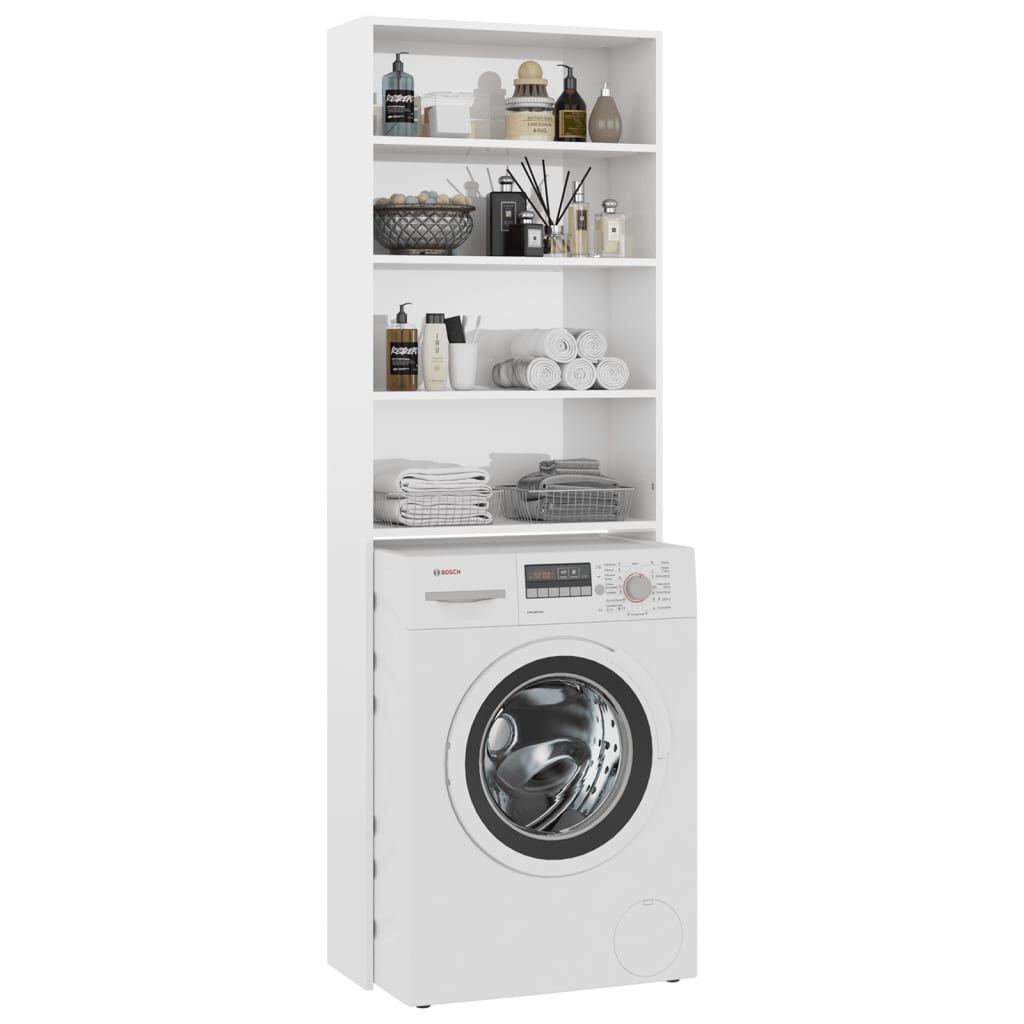 vidaXL Ντουλάπι Πλυντηρίου Γυαλιστερό Μαύρο 64 x 24 x 190 εκ.