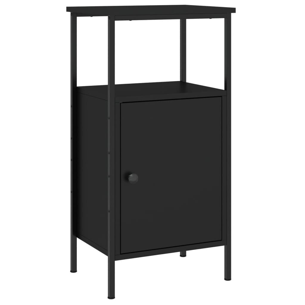 vidaXL Κομοδίνο Μαύρο 41 x 31 x 80 εκ. από Επεξεργασμένο Ξύλο
