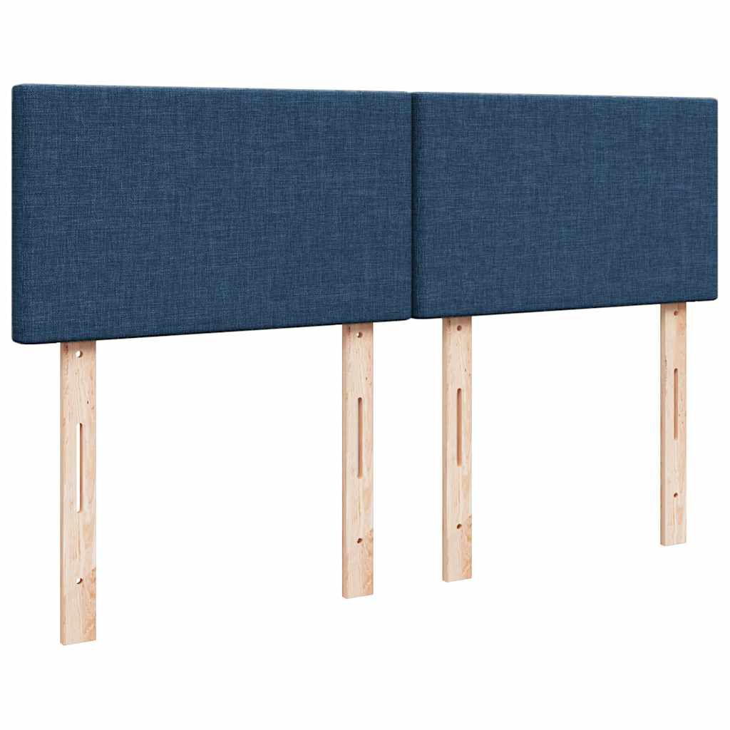 vidaXL Κρεβάτι Boxspring με Στρώμα Μπλε 160x200 εκ. Υφασμάτινο