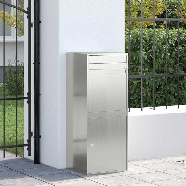 vidaXL Θυρίδα Πακέτων Μαύρο 41 x 38 x 103 εκ Γαλβανισμένος χάλυβας