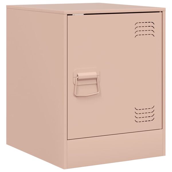 vidaXL Κομοδίνο Ροζ 34,5 x 39 x 44 εκ. από Χάλυβα
