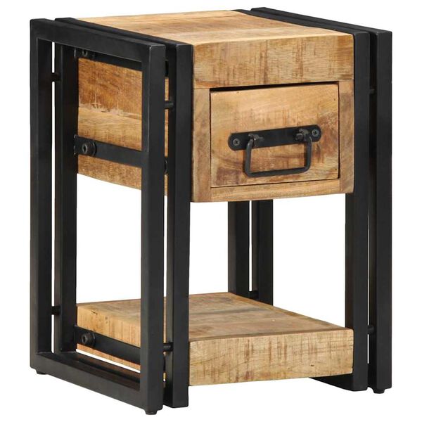 vidaXL Κομοδίνο με συρτάρι Καφέ 30 x 30 x 40 cm Μασίφ ξύλο μάνγκο
