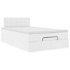 vidaXL Ottoman Κρεβάτι με στρώματα & LED Καθαρό Λευκό Faux Leather