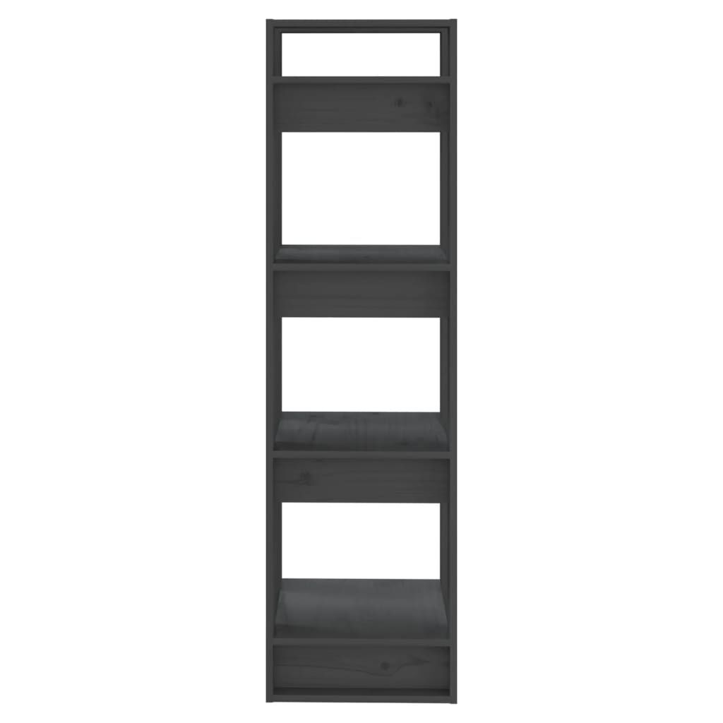 vidaXL Βιβλιοθήκη/Διαχωριστικό Χώρου Γκρι 41x35x125 εκ. Μασίφ Πεύκο