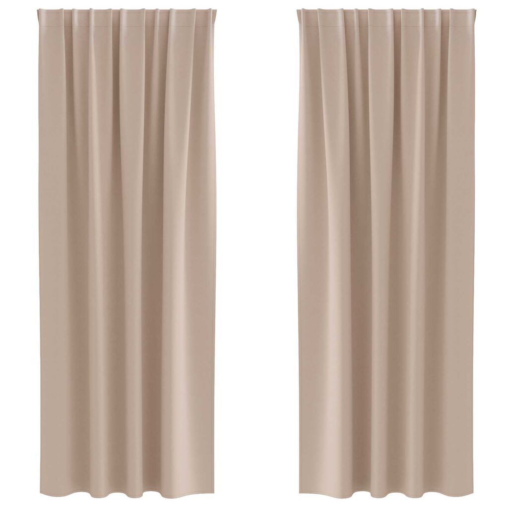 vidaXL Κουρτίνες με κουρτίνες 2 pcs Taupe 225 x 140 εκ. Πολυεστέρας