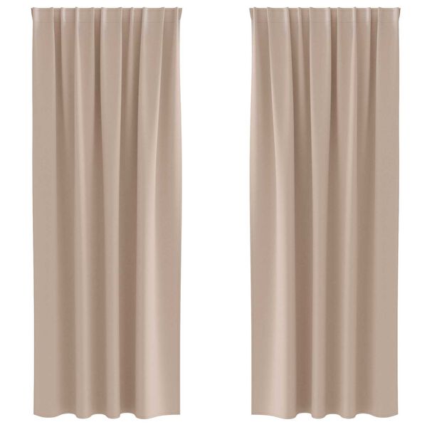 vidaXL Κουρτίνες με κουρτίνες 2 pcs Taupe 225 x 140 εκ. Πολυεστέρας