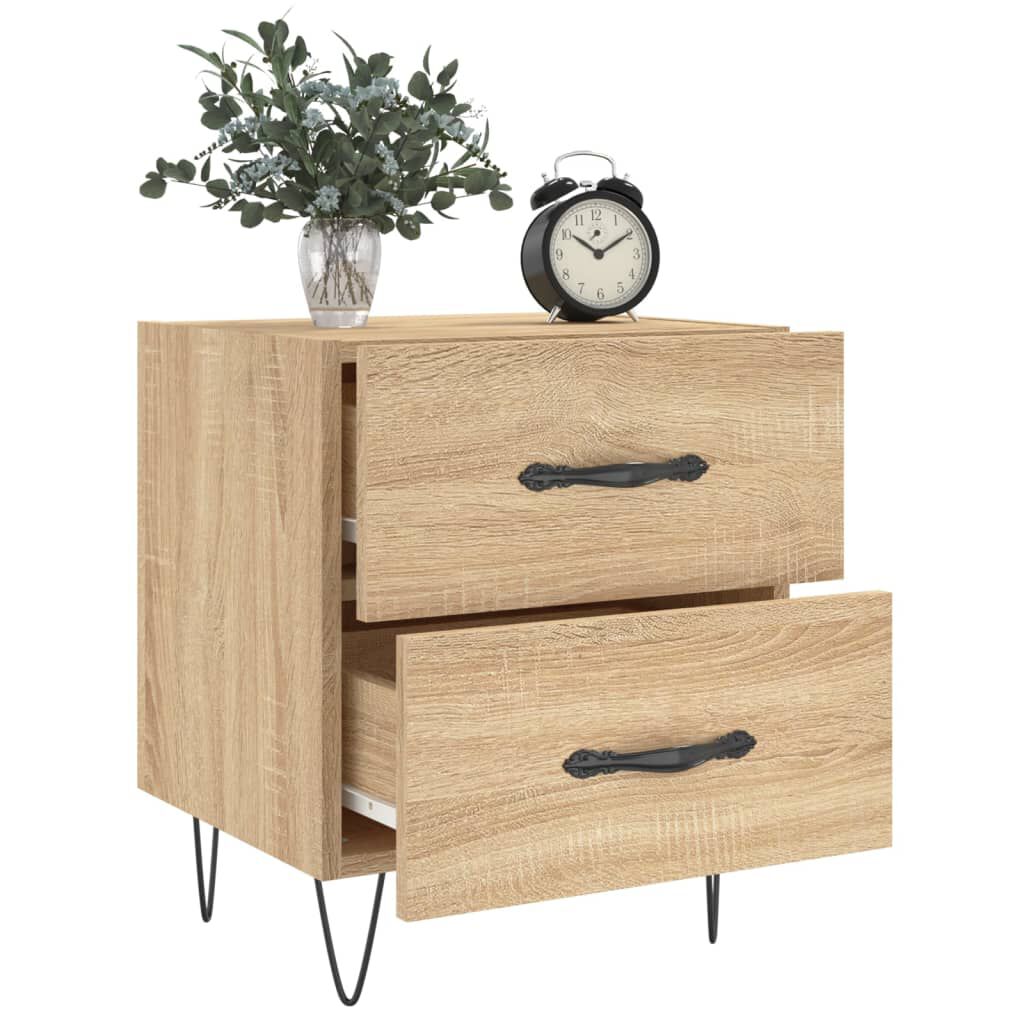 vidaXL Κομοδίνα 2 τεμ. Sonoma Δρυς 40 x 35 x 47,5 εκ. Επεξεργ. Ξύλο