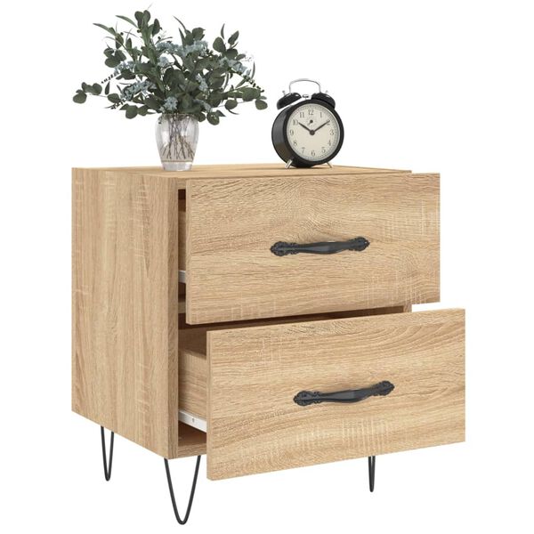 vidaXL Κομοδίνα 2 τεμ. Sonoma Δρυς 40 x 35 x 47,5 εκ. Επεξεργ. Ξύλο