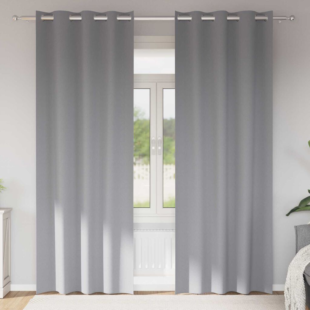 vidaXL Κουρτίνες 2 pcs Ανοιχτό γκρι 260 x 140 εκ. Πολυεστέρας