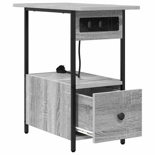 vidaXL Κομοδίνο Γκρι sonoma 60 x 30 x 61 εκ Επεξεργασμένο ξύλο