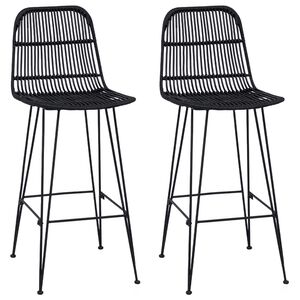 vidaXL &Mu;&pi;&alpha;&rho; &sigma;&kappa;&alpha;&mu;&pi;ό 2 pcs &Mu;&alpha;ύ&rho;&omicron; 44 x 55 x 109 &epsilon;&kappa;. &Rho;ά&tau;&tau;&alpha;&nu; &kappa;&alpha;&iota; &Chi;ά&lambda;&upsilon;&beta;&alpha;&sigmaf;