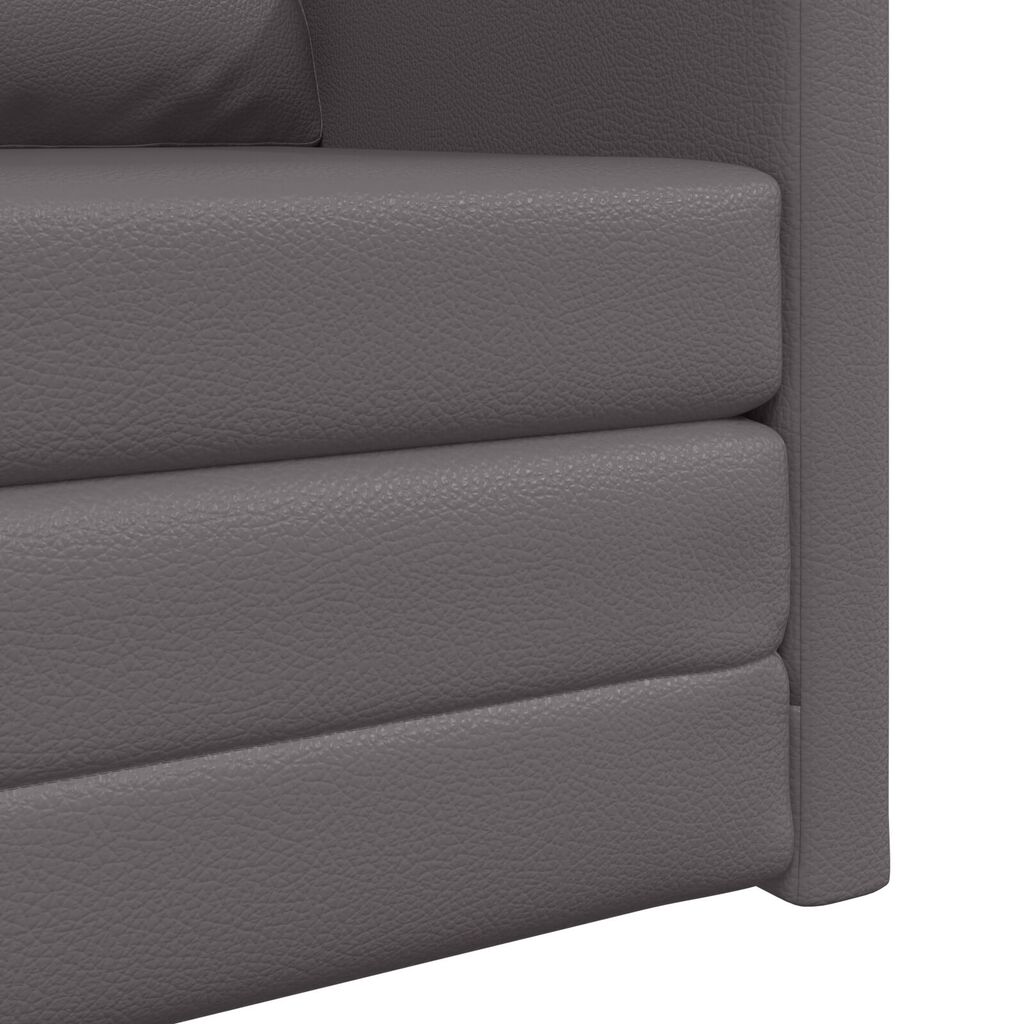 vidaXL Κρεβάτι Καναπέ 2 σε 1 Γκρι 74x77x81 cm Από Ψεύτικο Δέρμα