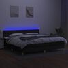 vidaXL &Kappa;&rho;&epsilon;&beta;ά&tau;&iota; Boxspring &mu;&epsilon; &Sigma;&tau;&rho;ώ&mu;&alpha; & LED &Mu;&alpha;ύ&rho;&omicron; 200x200 &epsilon;&kappa;. &Upsilon;&phi;&alpha;&sigma;&mu;ά&tau;&iota;&nu;&omicron;