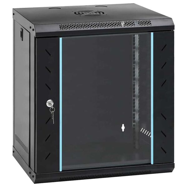 vidaXL Ντουλάπα δικτύου με αποθήκευση Μαύρο 53 x 45 x 60 εκ Ατσάλι
