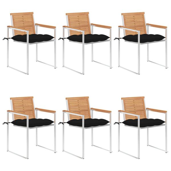 vidaXL &Kappa;&alpha;&rho;έ&kappa;&lambda;&epsilon;&sigmaf; &Kappa;ή&pi;&omicron;&upsilon; 6 &tau;&epsilon;&mu;. &alpha;&pi;ό &Mu;&alpha;&sigma;ί&phi; &Xi;ύ&lambda;&omicron; Teak &mu;&epsilon; &Mu;&alpha;&xi;&iota;&lambda;ά&rho;&iota;&alpha;