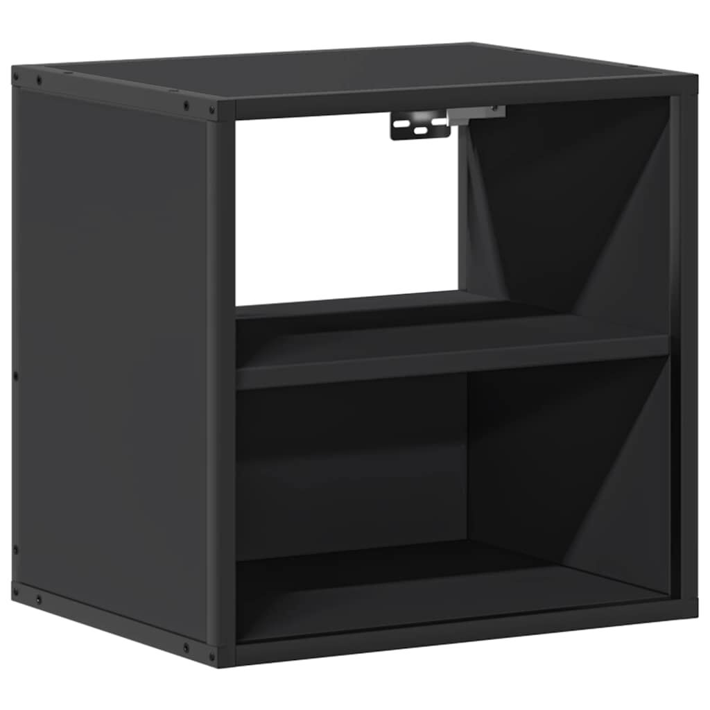 vidaXL Επίτοιχο ντουλάπι κομοδίνου Μαύρο 40x31x39,5 cm