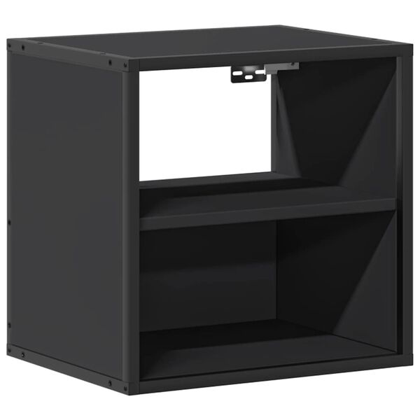 vidaXL Επίτοιχο ντουλάπι κομοδίνου Μαύρο 40x31x39,5 cm