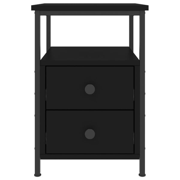 vidaXL Κομοδίνο Μαύρο 34 x 35,5 x 50 εκ. από Επεξεργασμένο Ξύλο