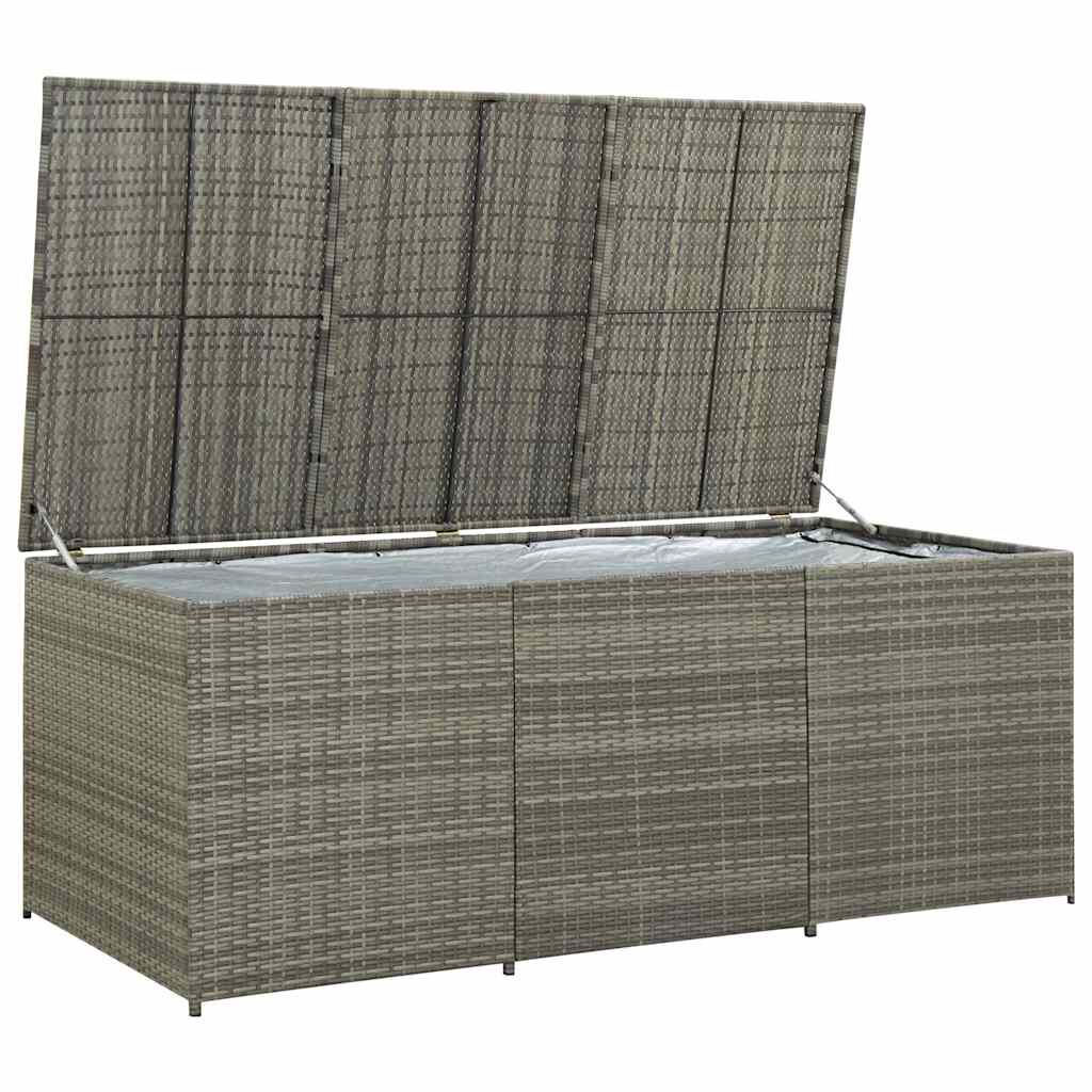 vidaXL Κουτί Αποθήκευσης Κήπου Γκρι 180x90x70 εκ. από Συνθετικό Ρατάν