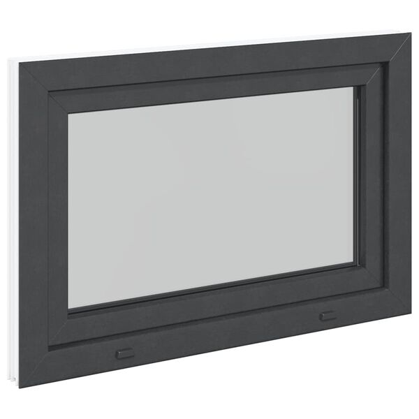 vidaXL Παράθυρο Υπογείου "RISOR" 90x70 εκ. Ανακλινόμενο & Περιστρεφόμενο DIN Δεξί Ανθρακί