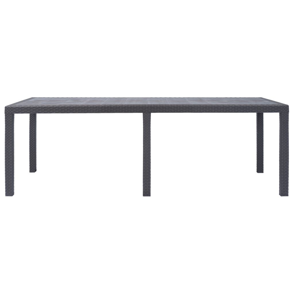 vidaXL Τραπέζι Κήπου Καφέ με Εμφάνιση Ρατάν 220x90x72 εκ. Πλαστικό