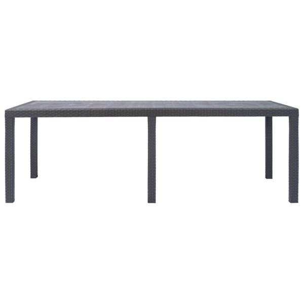 vidaXL Τραπέζι Κήπου Καφέ με Εμφάνιση Ρατάν 220x90x72 εκ. Πλαστικό