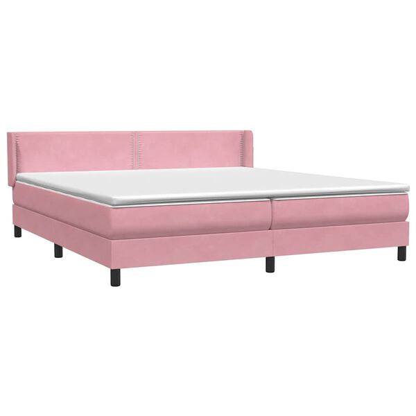 vidaXL Box Spring &kappa;&rho;&epsilon;&beta;ά&tau;&iota; &mu;&epsilon; &sigma;&tau;&rho;ώ&mu;&alpha; &rho;&omicron;&zeta; 200x220 cm &Beta;&epsilon;&lambda;&omicron;ύ&delta;&iota;&nu;&omicron;